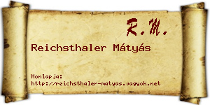 Reichsthaler Mátyás névjegykártya